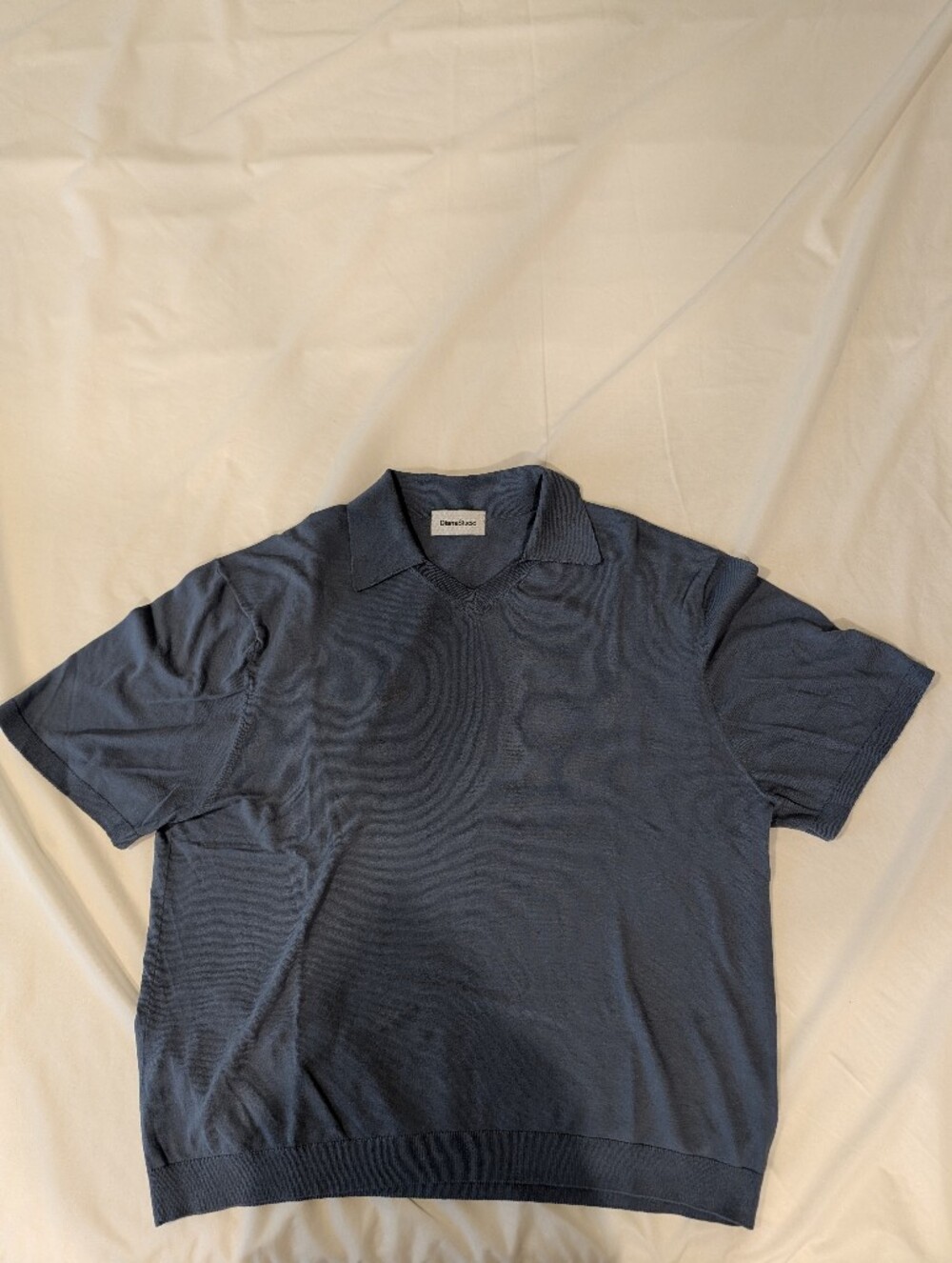 V-neck polo shirt in cotton and silk  gauge